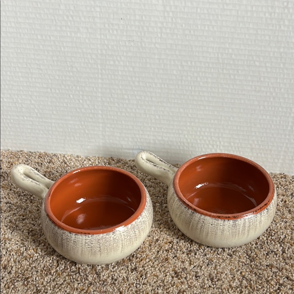 De Silva Terre D’Umbria terracotta soup bowls, set of 2, made in Italy